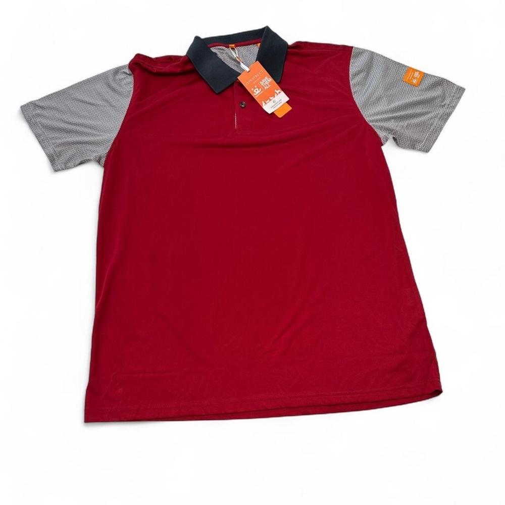 NWT Con.struct Polo Shirt Mens L Red Save Them All Animal Shelter Odor Control